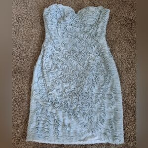 Itsmyparty! Light Blue Strapless Ruched Cocktail Dress – Size 8